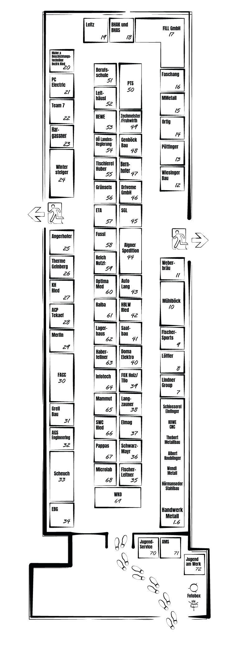 Interaktiver Hallenplan