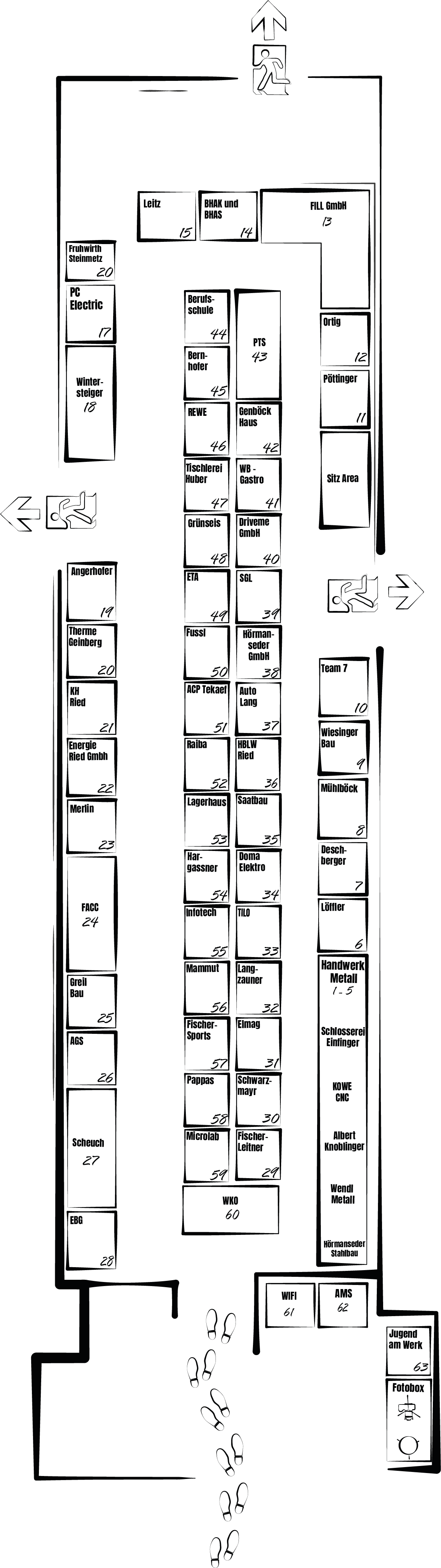 Interaktiver Hallenplan