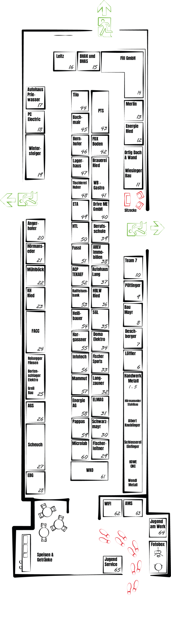 Interaktiver Hallenplan